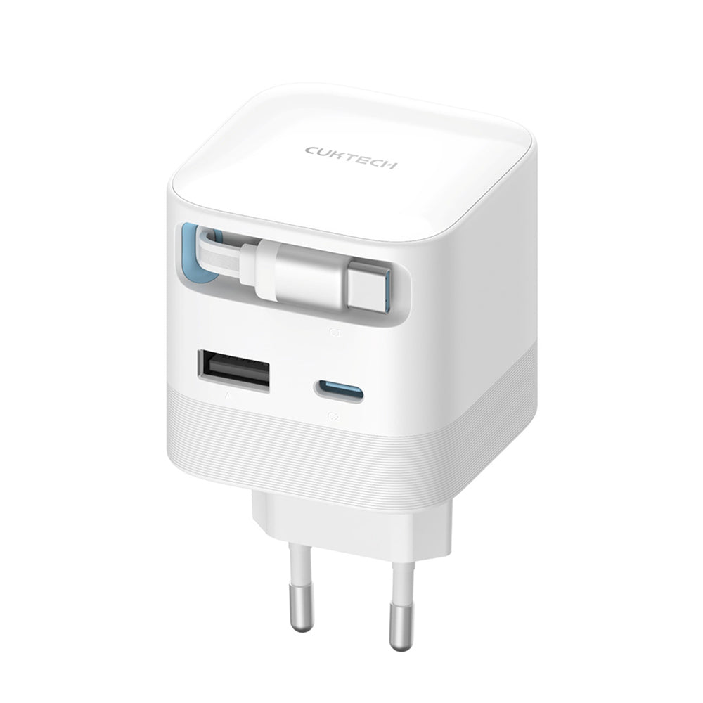 Netzteil mit USB-C-Kabel Cuktech, 67W, 3,25A, 1 x USB-A - 1 x USB-C, Weiß CUKA653WEUWT