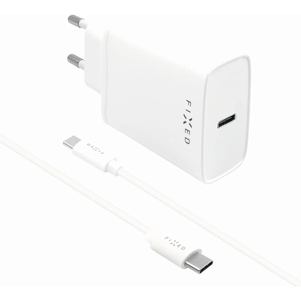 Fixed USB-C Cable Network Charger, 20W, 3A, 1 x USB-C, White