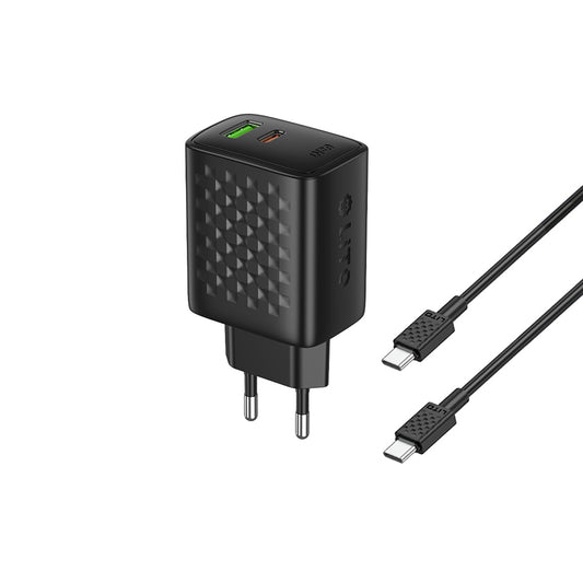 Network Charger with USB-C Cable Lito LC24T, 65W, 3.25A, 1 x USB-A - 1 x USB-C, Black