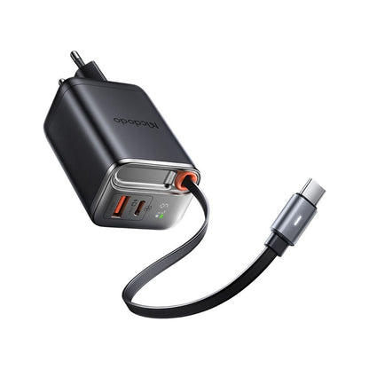 Netzladegerät mit USB-C Kabel McDodo CH-4100 FreeGo Display, 67W, 3.35A, 1 x USB-A - 1 x USB-C, Schwarz