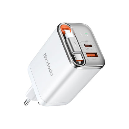 Netzladegerät mit USB-C Kabel McDodo CH-4103 FreeGo Display, 67W, 3.35A, 1 x USB-A - 1 x USB-C, Weiß