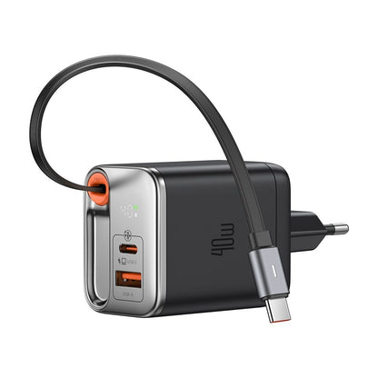 Netzladegerät mit USB-C Kabel McDodo CH-4281 FreeGo Display, 40W, 3A, 1 x USB-A - 1 x USB-C, Schwarz