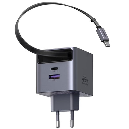 Netzladegerät mit USB-C Kabel UGREEN X614, 45W, 3A, 1 x USB-A - 1 x USB-C, Grau
