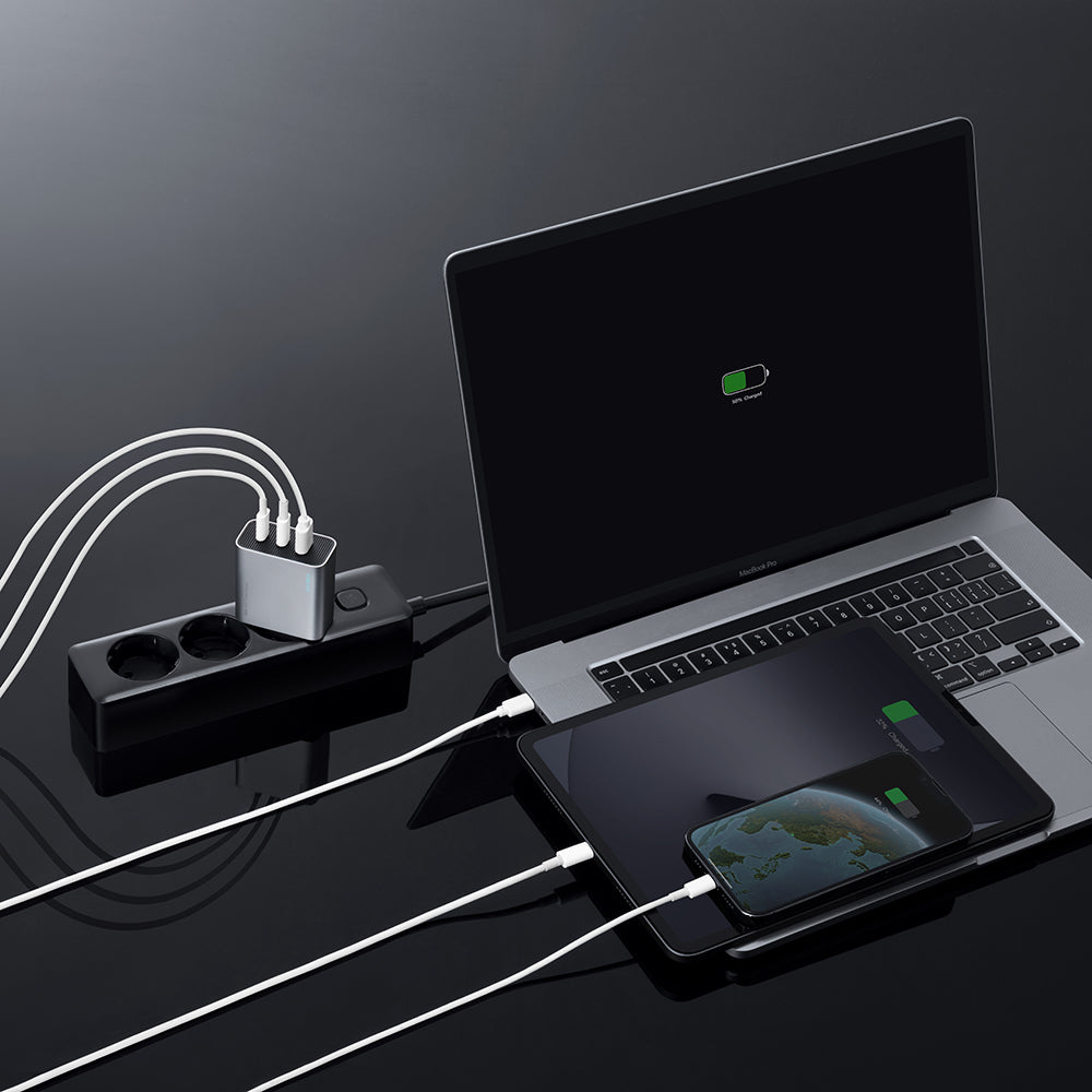 Cuktech Netzladegerät, 65W, 3,25A, 1 x USB-A - 2 x USB-C, Weiß CUK0A15CEUSL