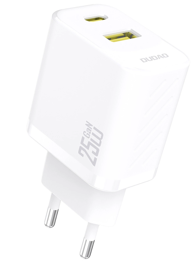 Netzladegerät Dudao A26T, 25W, 3A, 1 x USB-A - 1 x USB-C, Weiß