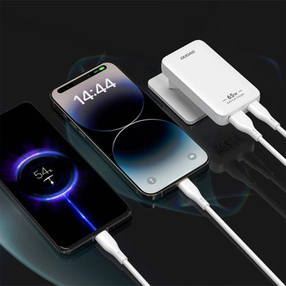Netzladegerät Dudao A65Q Travel, 65W, 3.25A, 1 x USB-A - 1 x USB-C, Weiß