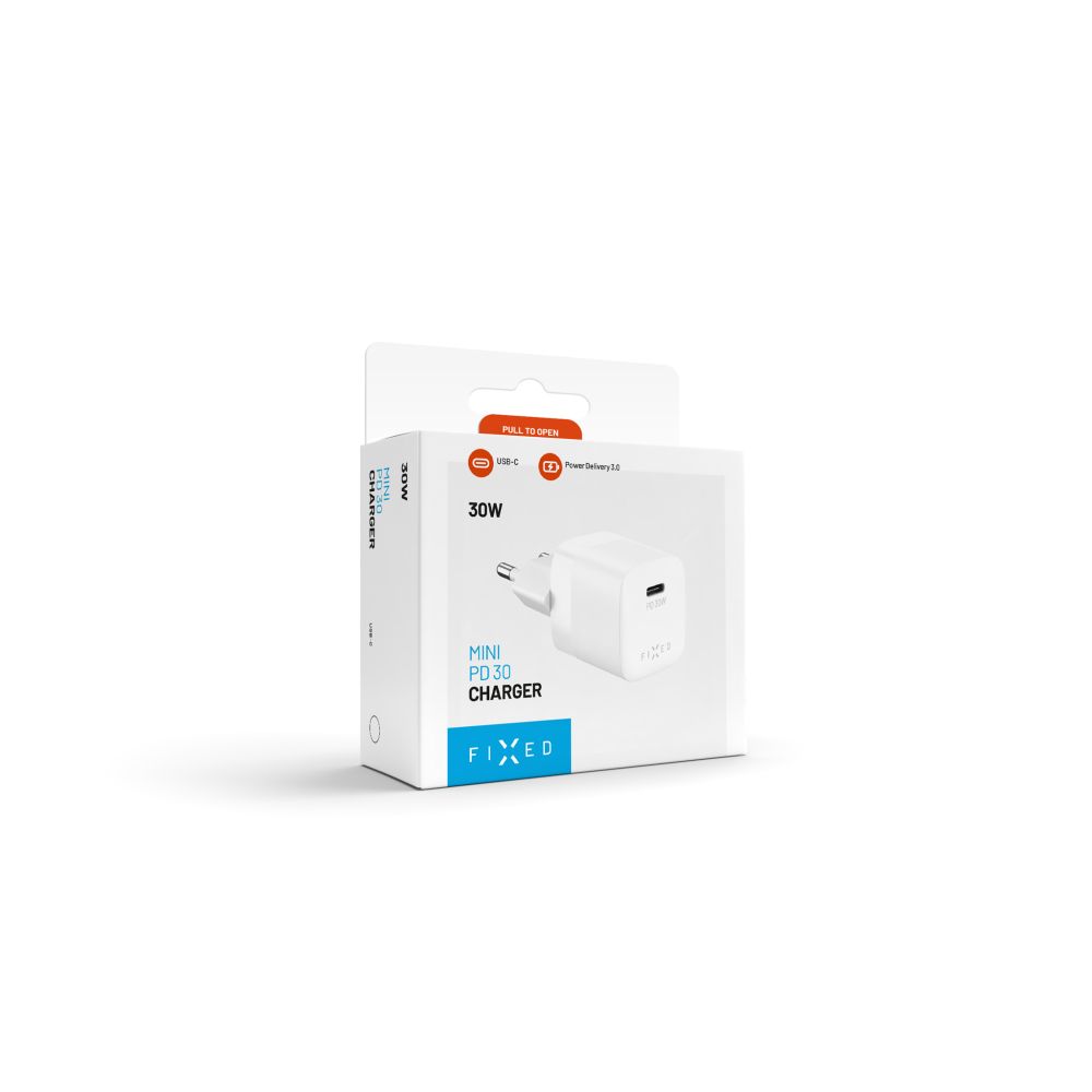 Netzladegerät Fixed Mini, 30W, 3A, 1 x USB-C, Weiß