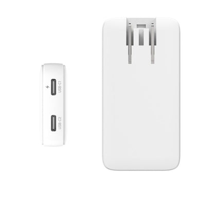 Netzladegerät Fixed Travel, 45W, 3A, 2 x USB-C, Weiß