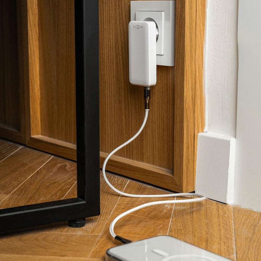 Netzladegerät Fixed Travel, 45W, 3A, 2 x USB-C, Weiß