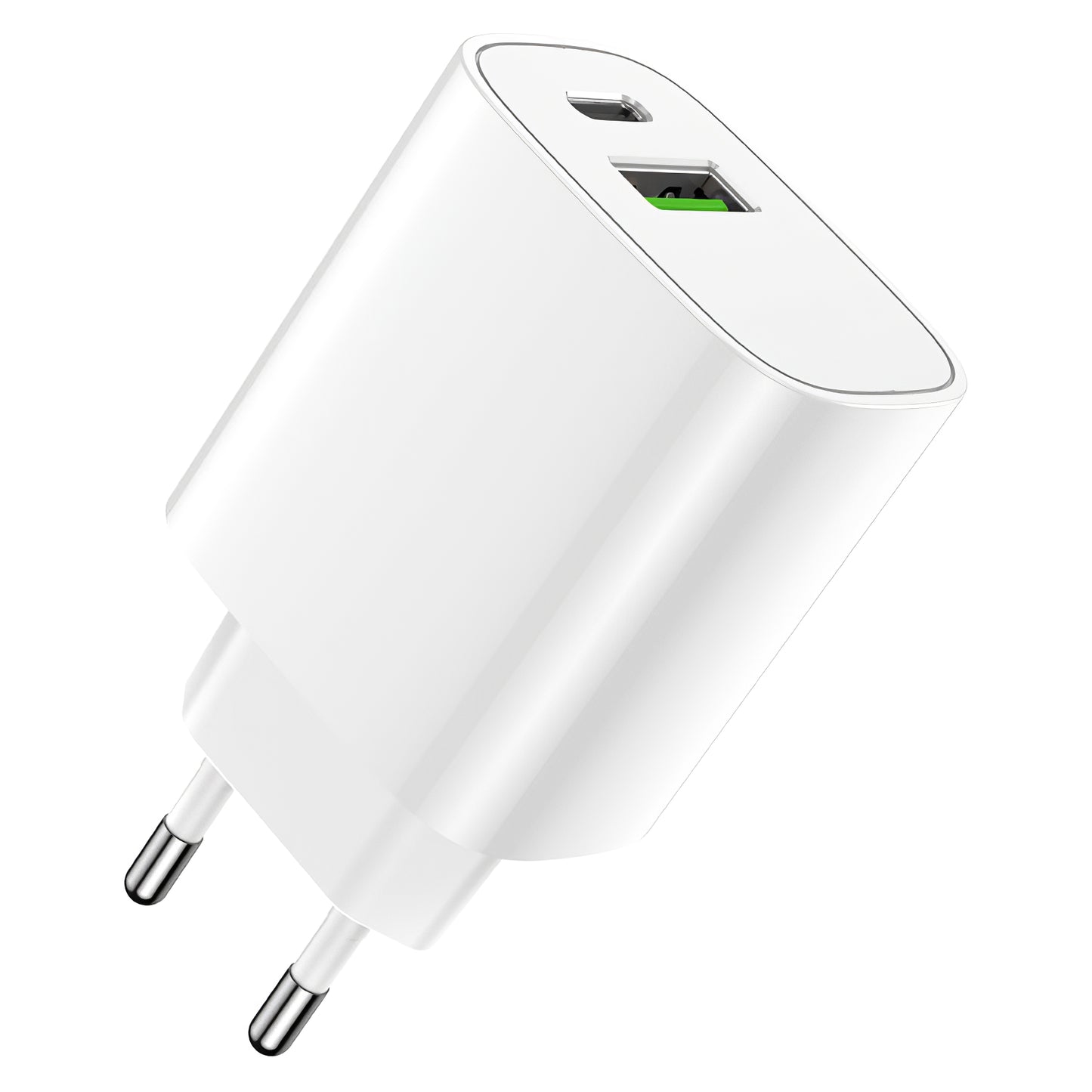 Netzwerkladegerät Forever LS-04, 20 W, 3 A, 1 x USB-A - 1 x USB-C, Weiß