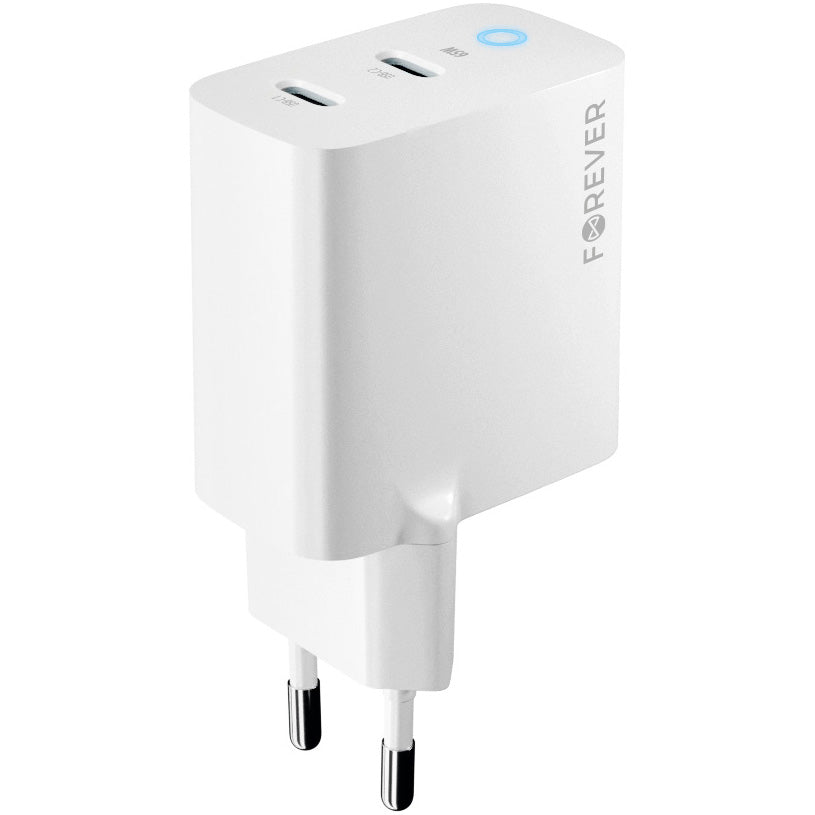 Forever Network Charger TC-06-65CC, 65 W, 3,25 A, 2 x USB-C, Weiß