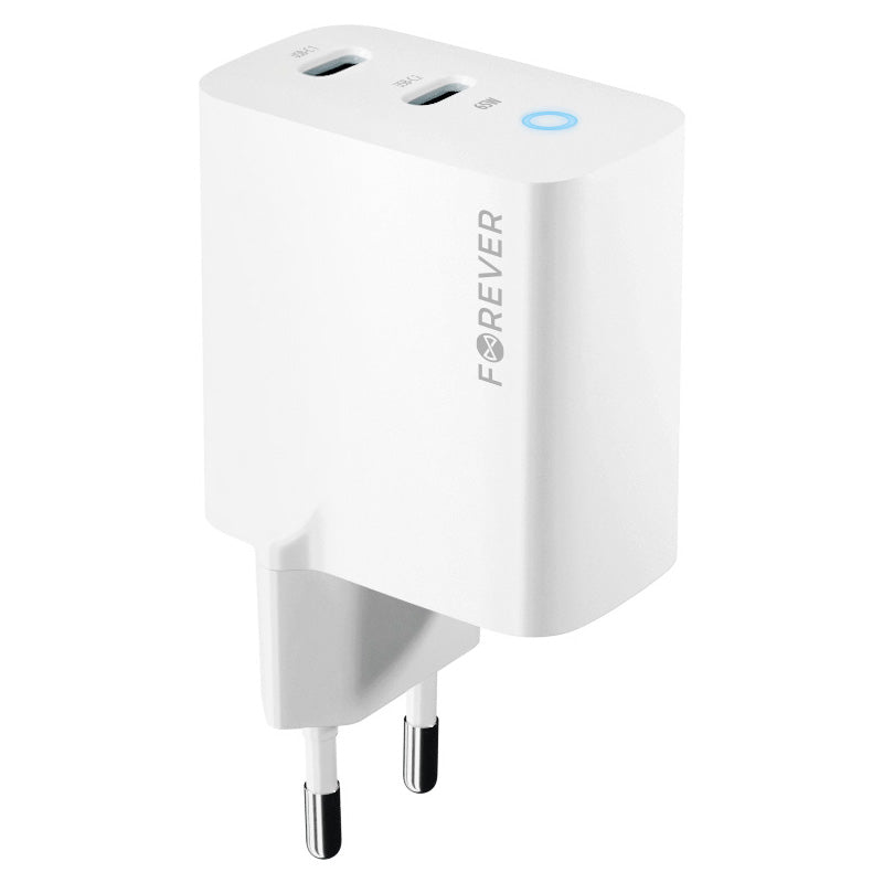 Forever Network Charger TC-06-65CC, 65 W, 3,25 A, 2 x USB-C, Weiß