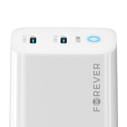 Forever Network Charger TC-06-65CC, 65 W, 3,25 A, 2 x USB-C, Weiß