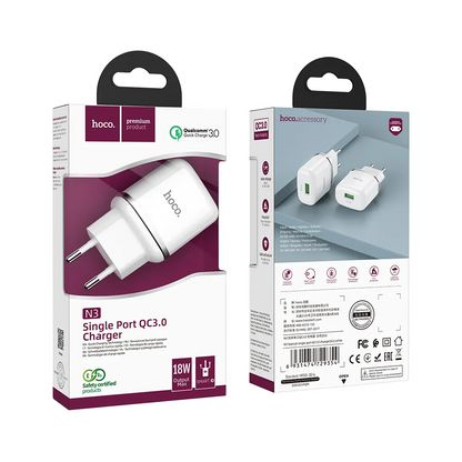 Netzladegerät HOCO N3, 18W, 3A, 1 x USB-A, Weiß