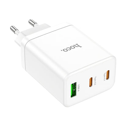 HOCO N33 Netzwerkladegerät, 35 W, 3 A, 1 x USB-A – 2 x USB-C, Weiß