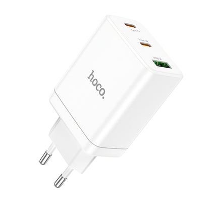 HOCO N33 Netzwerkladegerät, 35 W, 3 A, 1 x USB-A – 2 x USB-C, Weiß