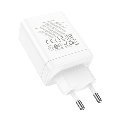 HOCO N33 Netzwerkladegerät, 35 W, 3 A, 1 x USB-A – 2 x USB-C, Weiß