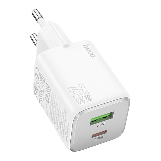 Netzladegerät HOCO N41, 20W, 3A, 1 x USB-A - 1 x USB-C, Weiß