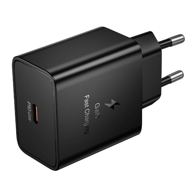 HOCO N77 Netzladegerät, 45W, 3A, 1 x USB-C, Schwarz