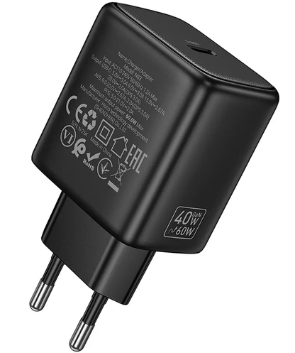 HOCO N83 Netzladegerät, 40W, 3A, 1 x USB-C, Schwarz