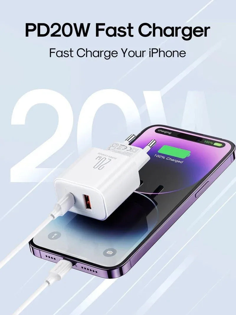 Netzladegerät Joyroom JR-TCF05, 20W, 3A, 1 x USB-A - 1 x USB-C, Weiß