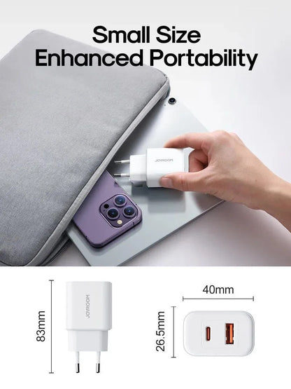 Netzladegerät Joyroom JR-TCF05, 20W, 3A, 1 x USB-A - 1 x USB-C, Weiß