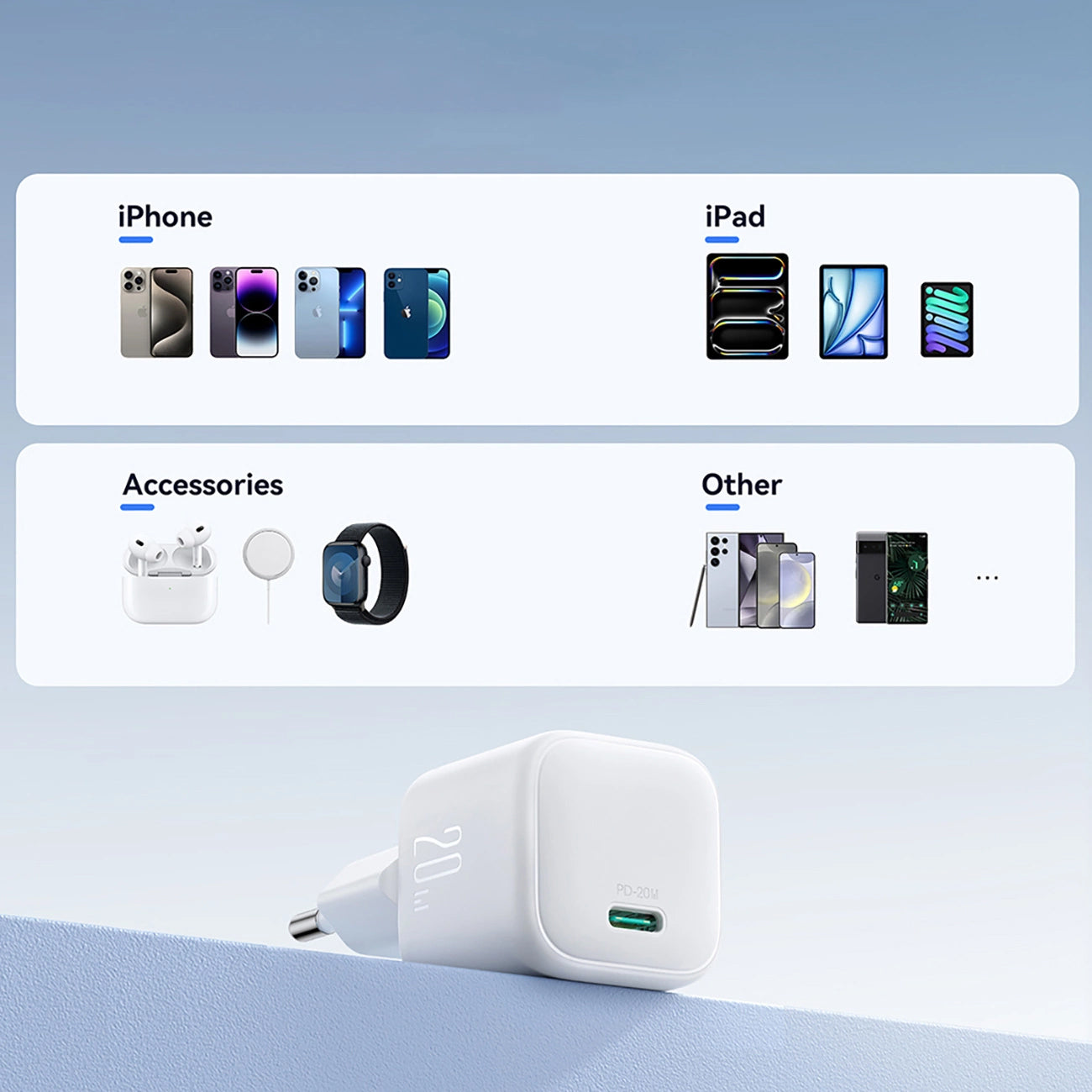 Netzladegerät Joyroom JR-TCG08, 20W, 3A, 1 x USB-C, Weiß