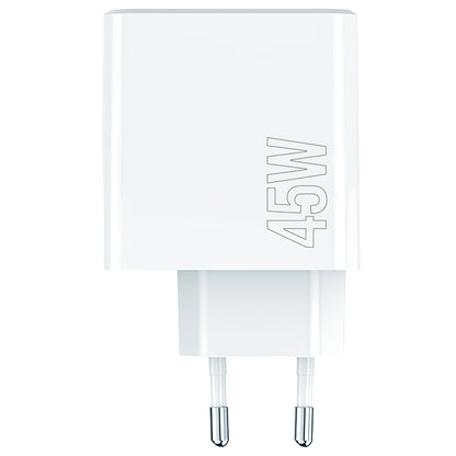 MaXlife MXTC-07-45ACC Power Adapter, 45W, 3A, 1 x USB-A - 2 x USB-C, White