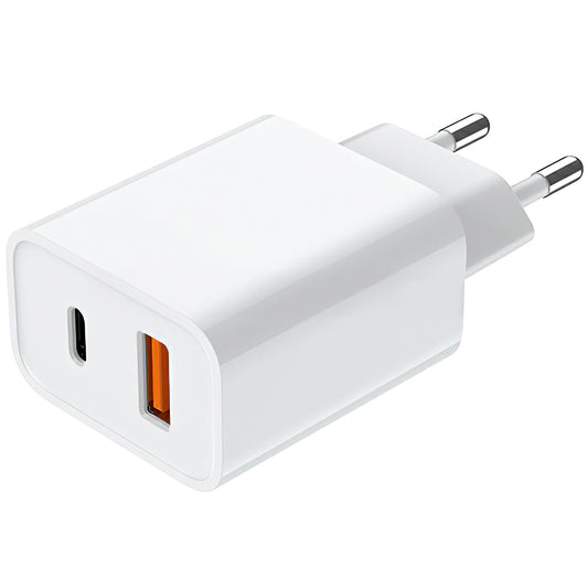 Prestico F11 Netzwerkladegerät, 20 W, 3 A, 1 x USB-A – 1 x USB-C, Weiß