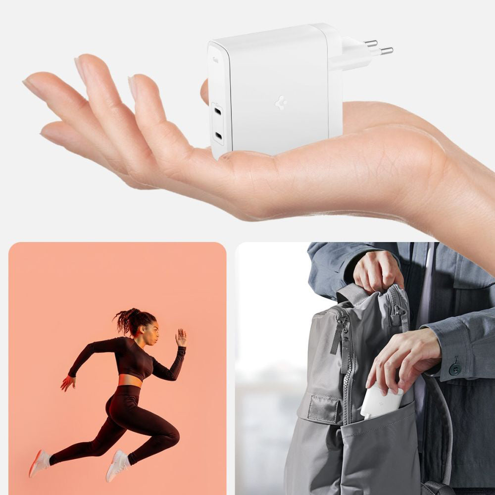 Netzladegerät Spigen Arcstation Pro, 140W, 3.25A, 2 x USB-C, Weiß