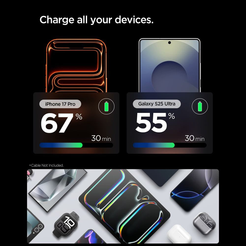 Spigen EE301EU Essential Netzladegerät, 30W, 3A, 1 x USB-C, Titan Grau ACH10448