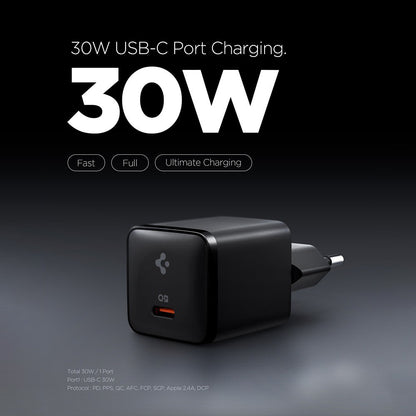 Spigen Netzladegerät EE301EU Essential, 30W, 3A, 1 x USB-C, Schwarz ACH09493