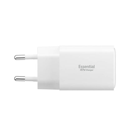 Spigen EE473EU Essential Netzladegerät, 47W, 3A, 1 x USB-A - 2 x USB-C, Weiß ACH09464