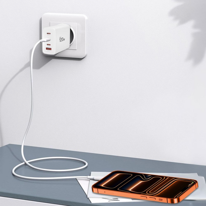 Netzladegerät Tech-Protect NC120W-GAN, 120W, 5A, 1 x USB-A - 3 x USB-C, Weiß
