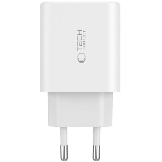 Netzwerkladegerät Tech-Protect NC30W, 30 W, 3 A, 1 x USB-A - 2 x USB-C, Weiß