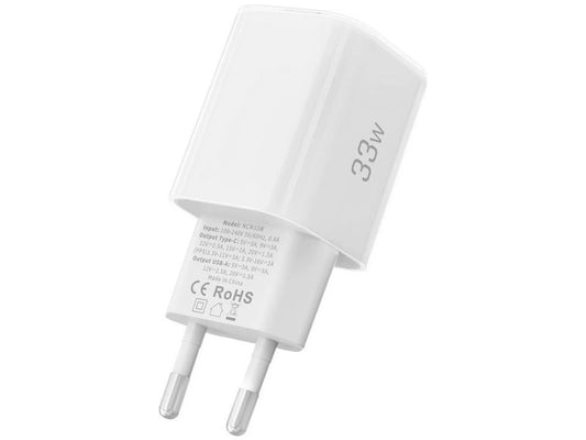 Netzladegerät Tech-Protect NCM33W, 33W, 3A, 1 x USB-A - 1 x USB-C, Weiß