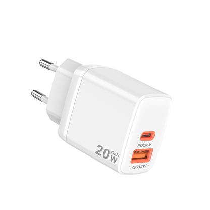 Techsuit CH2 Duonix Netzladegerät, 20W, 3A, 1 x USB-A - 1 x USB-C, Weiß