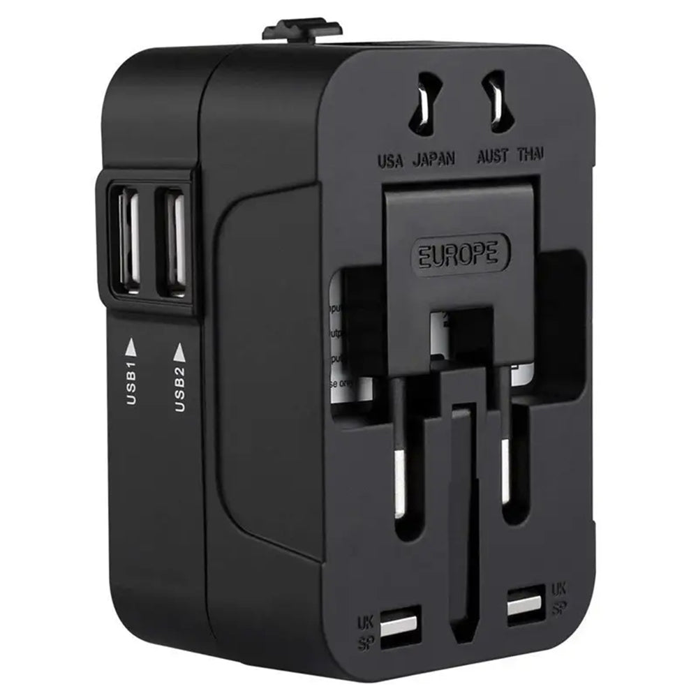 Netzladegerät Techsuit HHT202 Travel, 10W, 2A, 2 x USB-A, Schwarz