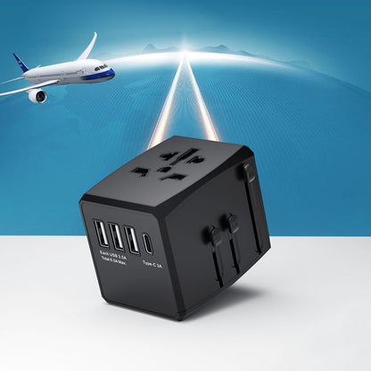 Netzladegerät Techsuit HHT904-B3 Travel, 30W, 3A, 3 x USB-A - 1 x USB-C, Schwarz