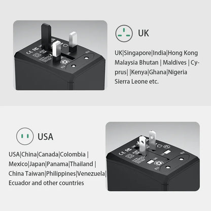 Netzladegerät Techsuit HHT904-B3 Travel, 30W, 3A, 3 x USB-A - 1 x USB-C, Schwarz