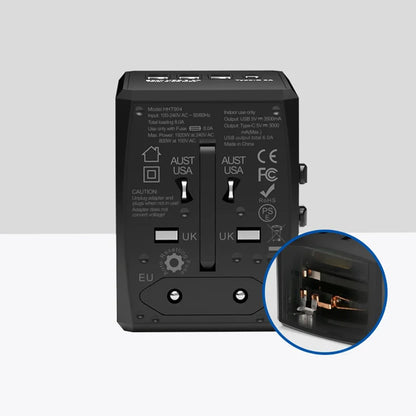 Netzladegerät Techsuit HHT904-B3 Travel, 30W, 3A, 3 x USB-A - 1 x USB-C, Schwarz