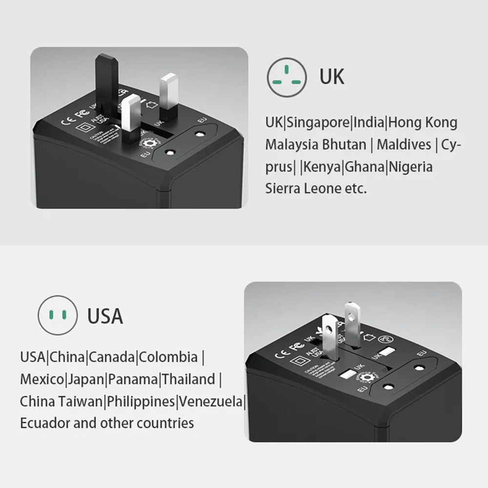 Netzladegerät Techsuit HHT904-W2 Travel, 20W, 3A, 2 x USB-A - 2 x USB-C, Weiß