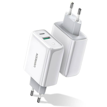 Netzwerkladegerät UGREEN CD170, 36W, 3A, 1 x USB-A - 1 x USB-C, Weiß