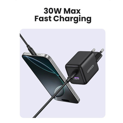 UGREEN X516 Netzladegerät, 30W, 3A, 1 x USB-A - 1 x USB-C, Schwarz