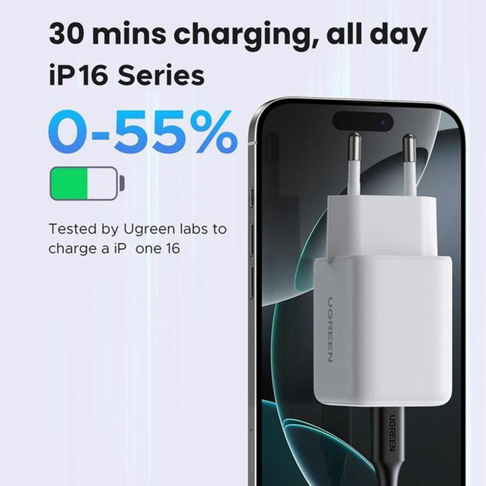 UGREEN X516 Netzladegerät, 30W, 3A, 1 x USB-A - 1 x USB-C, Schwarz