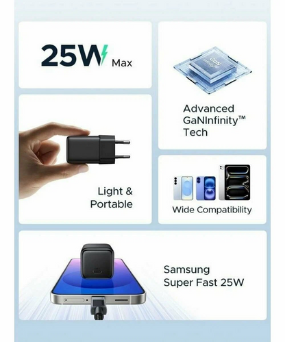UGREEN X517 Netzladegerät, 25W, 3A, 1 x USB-C, Schwarz