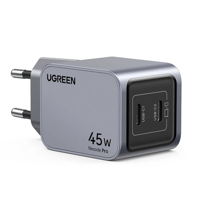Netzwerk-Ladegerät UGREEN X707 Nexode Pro, 45W, 3A, 2 x USB-C, Grau 