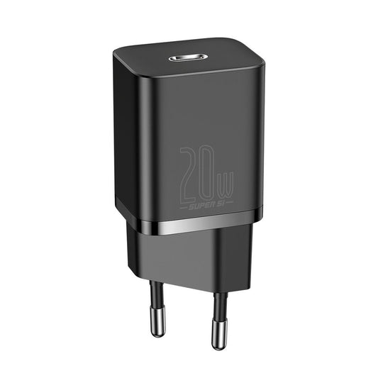 Baseus Super Si Netzwerk-Ladegerät, 20W, 3A, 1 x USB-C, Schwarz CCSUP-B01