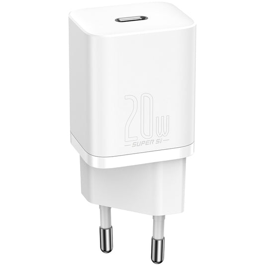 Baseus Super Si Network Charger, 20W, 3A, 1 x USB-C, White CCSUP-B02