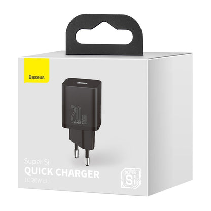 Baseus Super Si Network Charger, 20W, 3A, 1 x USB-C, Black CCSUP-B01